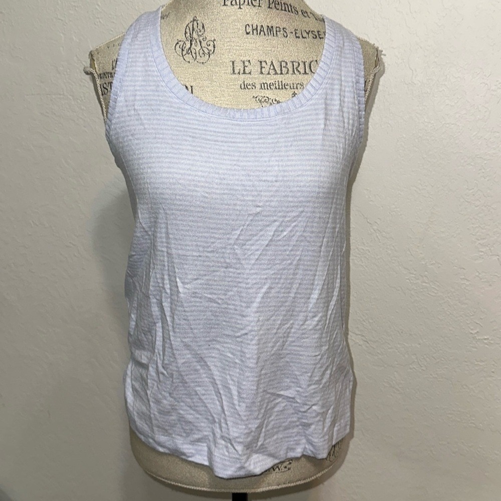 Soma Brushed Cozy Tank Ribbon Stripe Powder Blue Sleeveless Top 570305586 Medium